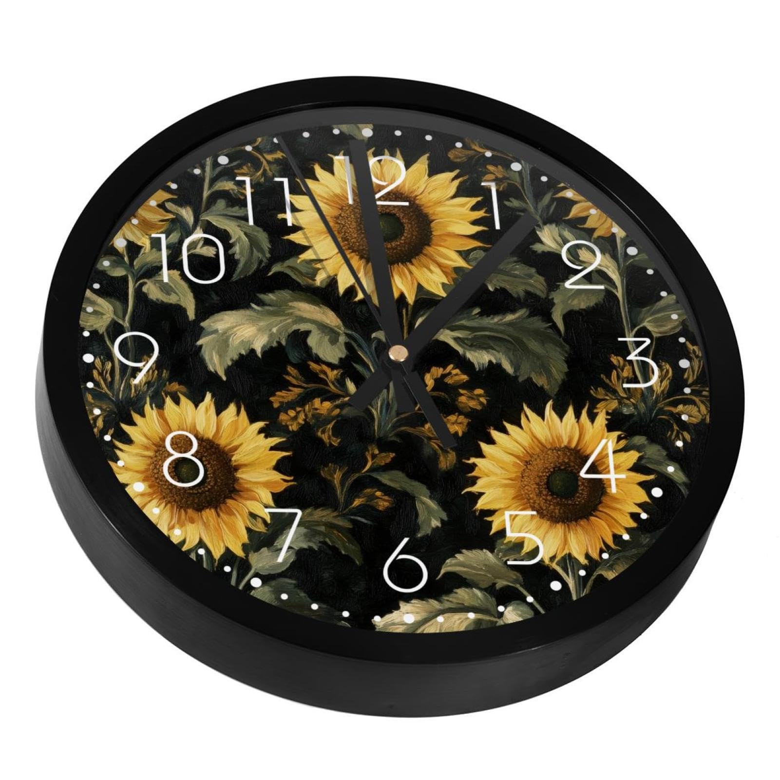Horloge murale à piles silencieuse et décorative pour salon et bureau