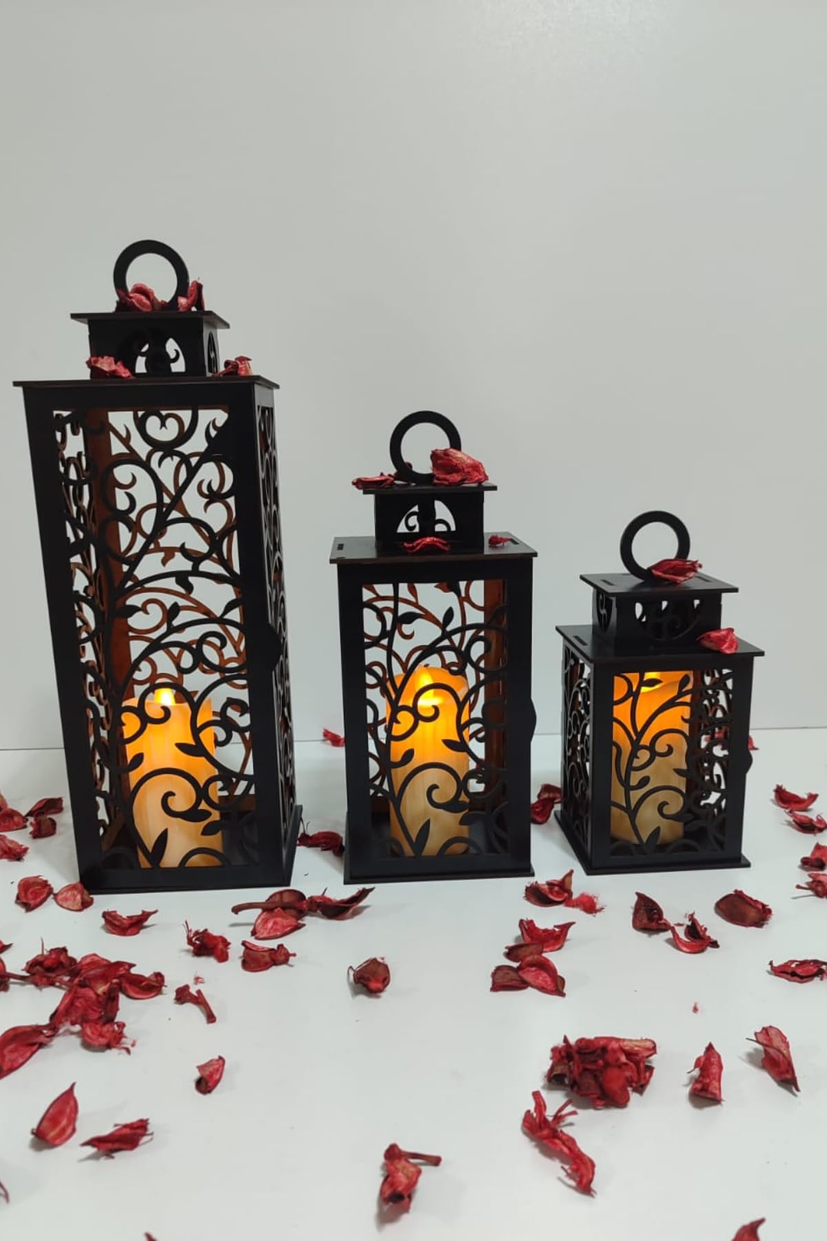 VEHERWooden Decorative Candle Holder Black 1026