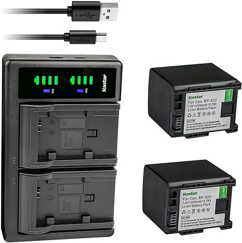 Vista 5 de Kastar BP-820 LTD2 - Cargador de batería USB compatible con Canon XA60, Canon XA65, Canon XA70, Canon XA75, Canon VIXIA HF G70