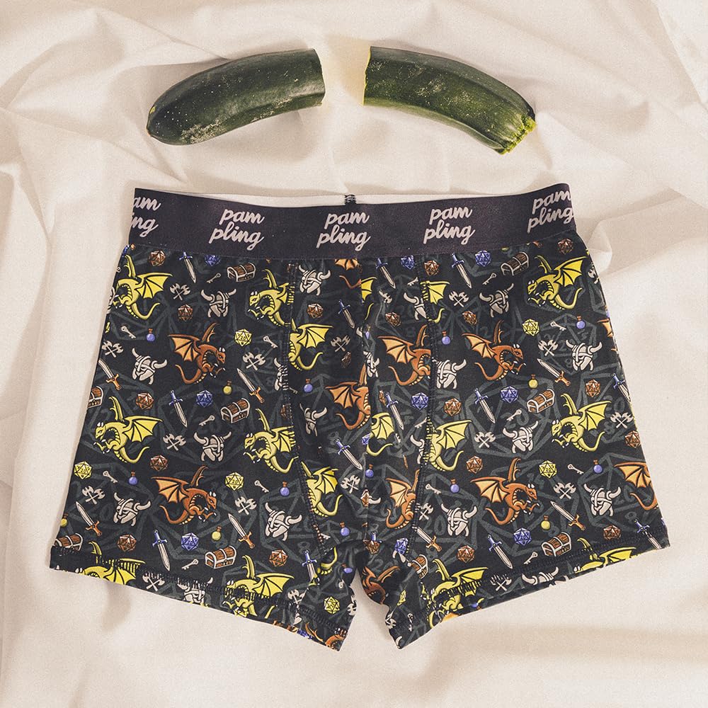 Pampling Lot de 3 boxers pour homme imprimés et ajustés, en coton avec taille élastique, sous-vêtements confortables et doux pour un usage quotidien