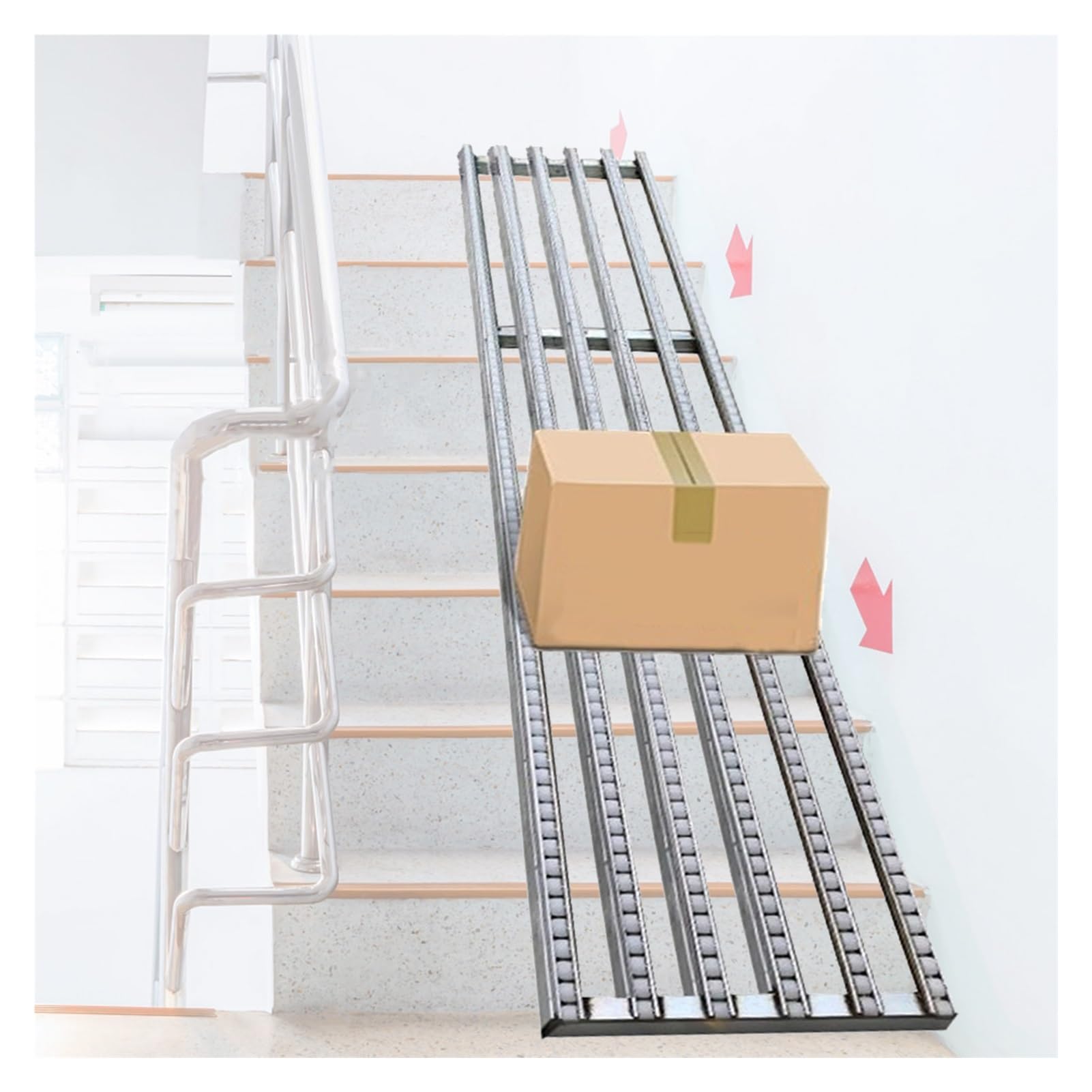 Transportador de rodillos portátil sin alimentación, rampa de carga ligera de ABS para trazador de esquina de 90°, canal de carga para fábricas (11.8 x 39.3 pulgadas)