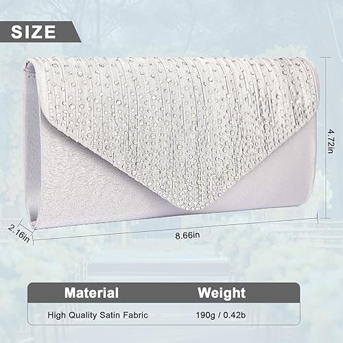 Miniatura 7 de Bolsos de mano BBjinronjy para mujer, bolso formal con diamantes de imitación para noche, bolsos de mano para boda, fiesta, cóctel, graduación, cena