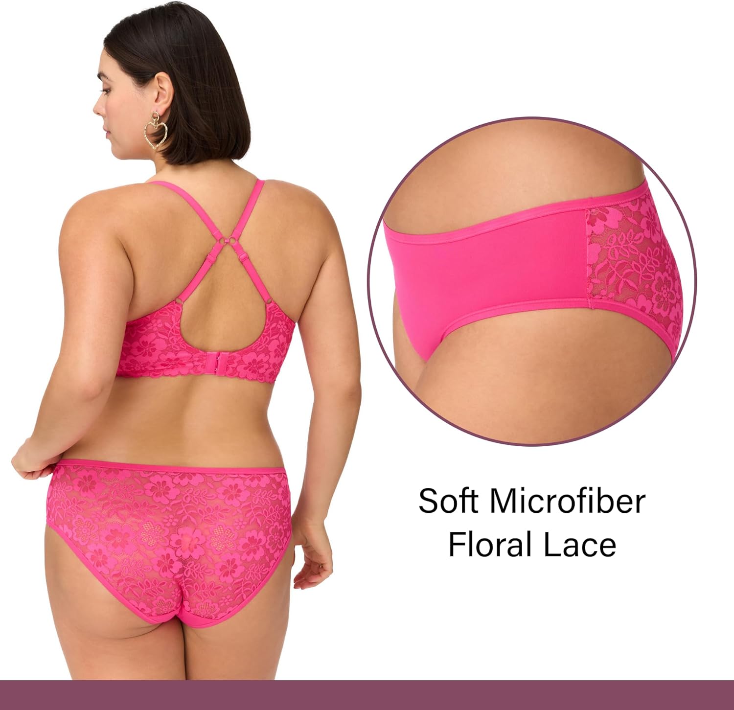 BLAKE & CO. 6 Pack Junior’s Micro and Lace Hipster Underwear