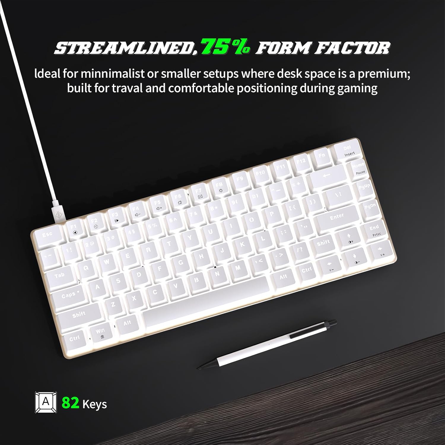 82 Keys Compact Keyboard Layout