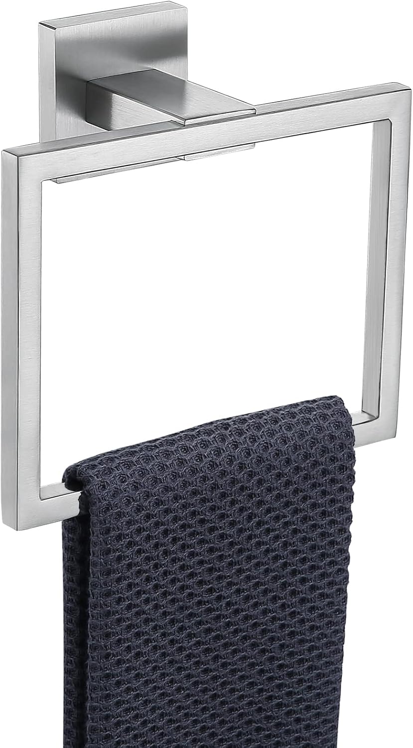 Amazon.com: TQKAG Brushed Towel Ring Bathroom Hand Towel Holder ...