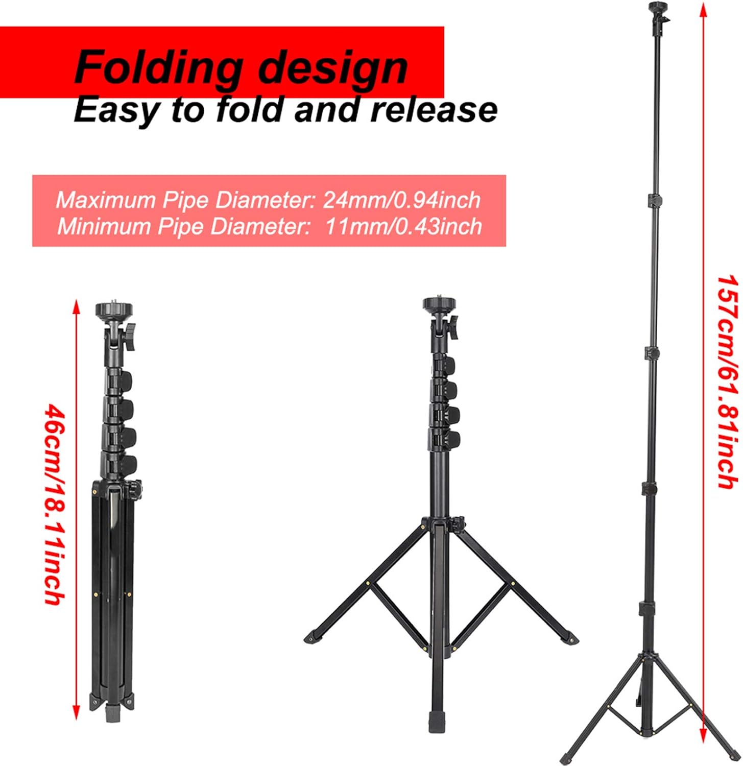 FL019 Light Stand Photography Studio Tripod Aluminum Alloy Adjustable Mobile Phone Live Bracket Video Photo Light Stands Black Multifunction