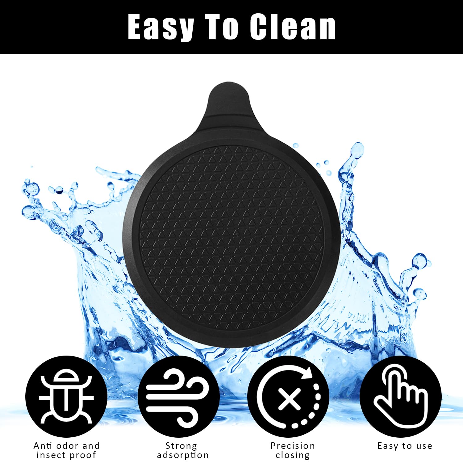 Tappo di scarico in silicone da 2 pezzi per doccia, vasca da bagno, lavabo, lavandino, filtro di scarico con ventosa (grigio scuro) | Leroy Merlin