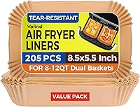Vista 12 de Forros de papel desechables para freidora de aire de 8 pulgadas, máximo XL, grandes forros de papel desechables para freidora de aire, 100 hojas