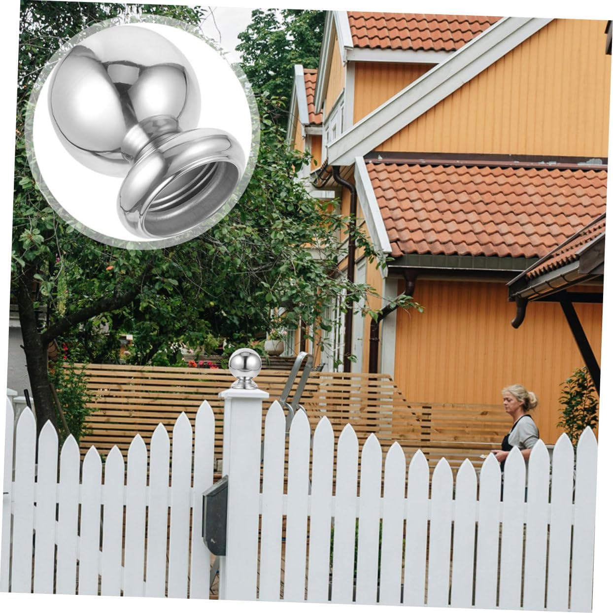 BESPORTBLE 4pcs Stainless Steel Fence Finial Topper Elegant Decorative Post Cap Easy Installation for Garden Lawn Scratch Resistant Hollow Design for Enhanced Aesthetic Appeal