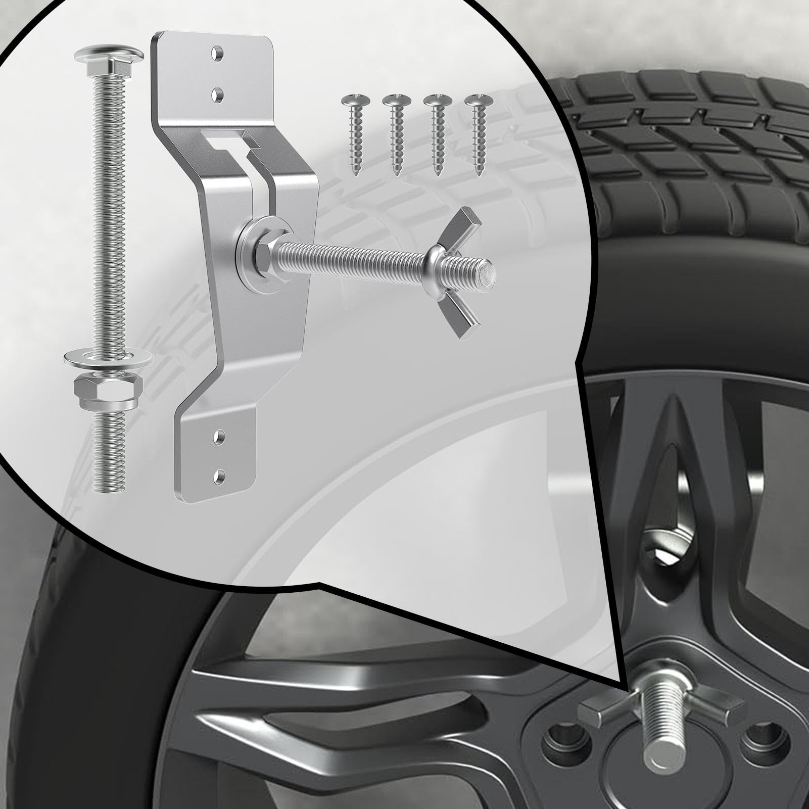Soporte para Rueda de Repuesto - Soporte Para Neumáticos De Ruedas Para Automóvil | Soporte Para Neumáticos De Vehículo Soporte De Pared Para Neumáticos De Repuesto | Para Carga,Furgonetas Y Remolques