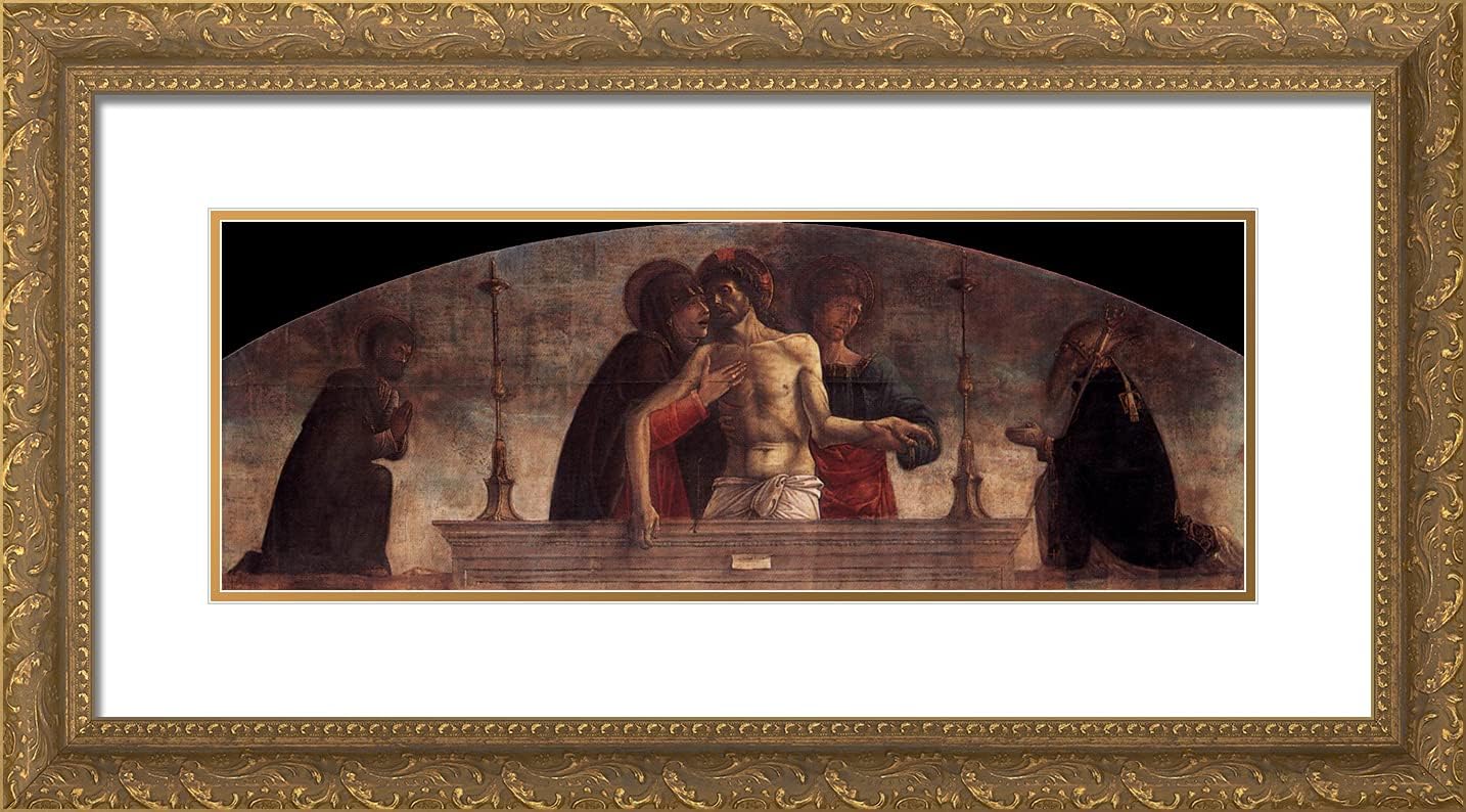ArtDirect Bellini, Giovanni 24x14 Black Ornate Framed Art Print with Double Matting Titled: Pieta ll