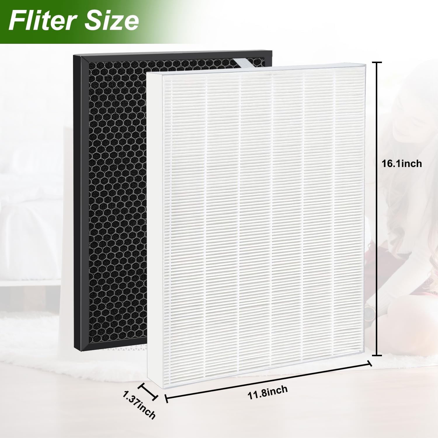 2 Pack XQ Replacement Filter X Compatible with Win-ix XQ, XQ Pro Tower Air Cleaner Purifier, 1712-0089-01-0101-02, True Fliter& Activated Carbon Filters - Image 6