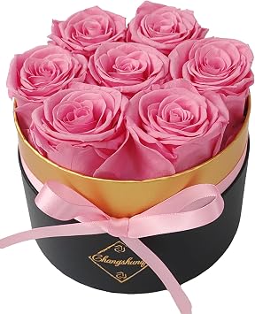 Changshunqi Preserved Roses in a Box, Forever Real Rose Preserved Flowers for Delivery, Eternal Rose Last 2-3 Years, Anniversary Birthday Roses Forever Gifts for Women Mothers, Wife, Her, Mom