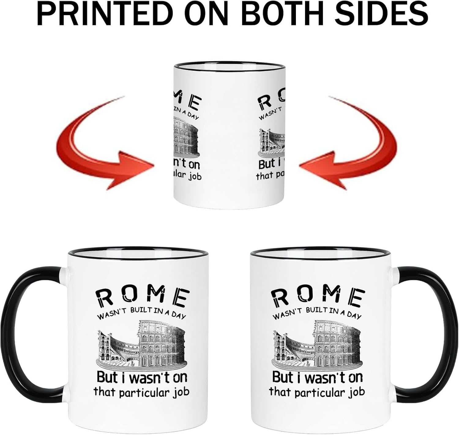 Rome Wasn't Built in a Day Mug, Funny Gift for Construction Workers, Project Engineer, Foreman, Builder, Boss, Husband, Son, Coworker, Ceramic Coffee Mug 11 Oz - Image 5