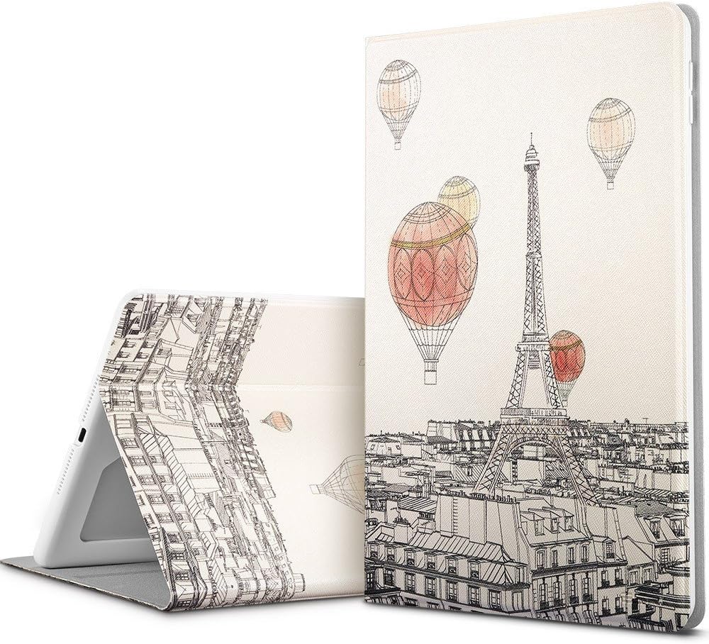 ESR iPad 9.7 2017 Case, Illustrator Artist Series Folio Case, Multi-Angle Stand, Smart Cover Auto Sleep/Wake Function, Compatible for iPad 9.7-inch 2017 (Fascinating Paris)
