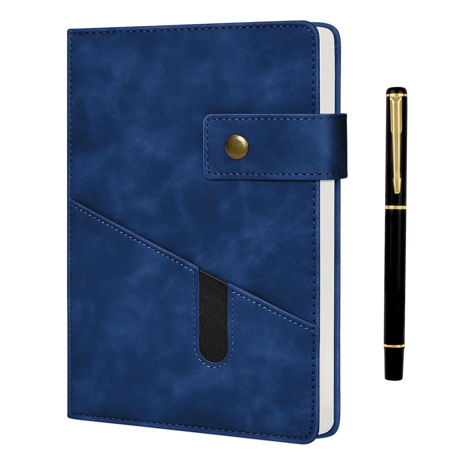 Notebook and Pen Set, A5 Lined Leather Journal Notebook, 360Pages 100 Gsm Thick Ruled Paper, Personal Organiser Leather Journal, A5 Diary for Men Women School, Travel, Business, Work, Writing (Blue)