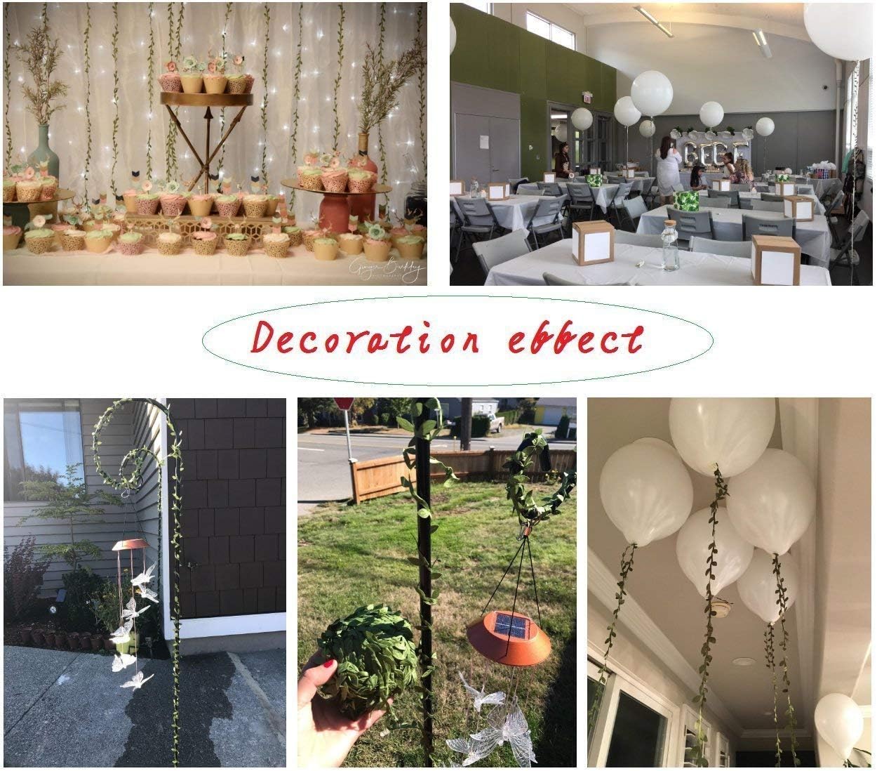 132 ft Large Leaf Trim Ribbon,Artificial Greenery Garland Vines for Baby Shower DIY Craft Wreaths Party Wedding Home Spring Decoration - Image 7