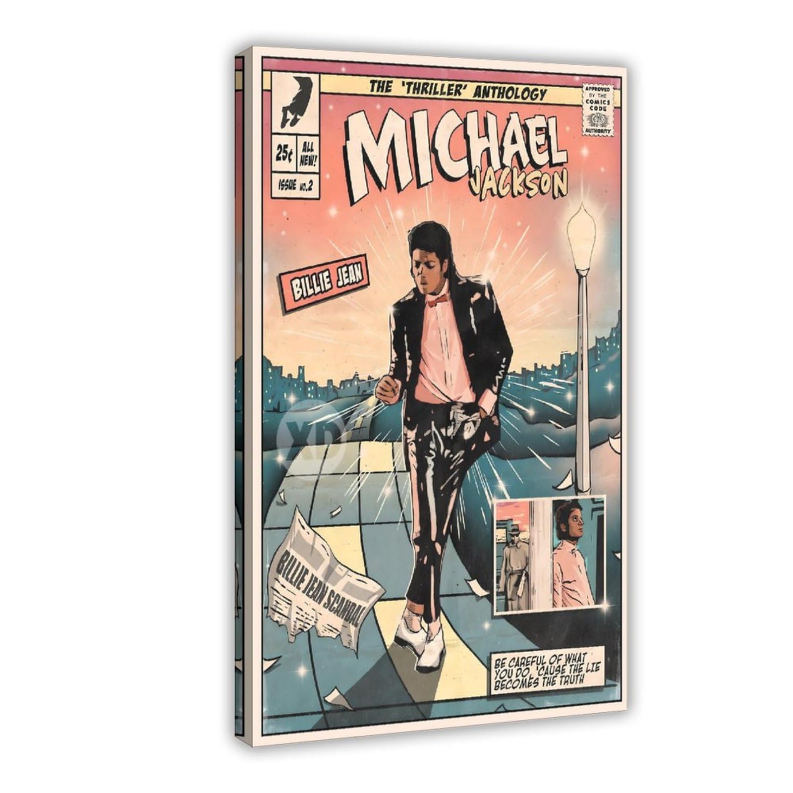 NCUDANK Michael Jackson Comic Poster Canvas Poster Wall Art Decor Print Picture Paintings for Living Room Bedroom Decoration 12x18inch(30x45cm)