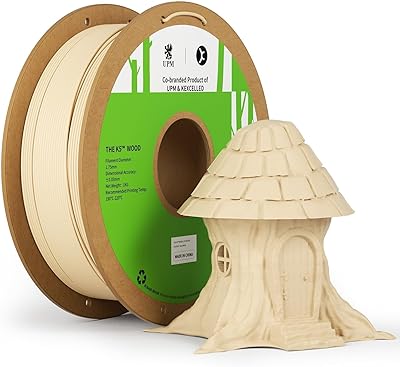 24 – kexcelled Birch Wood PLA Filament 1.75mm,Real Wood Fiber 3D Printer Filament, 1kg Spool(2.2lbs), Compatible with Most FDM Printers,Ivory Whi…