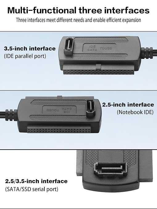 Cable adaptador USB 2.0 a SATA IDE YACSEJAO 1.8ft miniatura 2