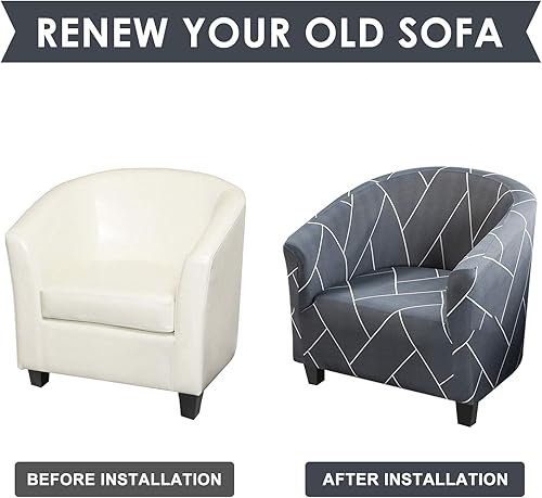 Miniatura 5 de HOTNIU Funda para silla de club, fundas para sillas de bañera para sillones, funda de sillón de alta elasticidad, protector de muebles para sala de