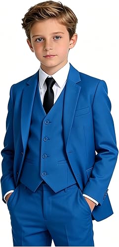 Toddler Kids Suits 6 Piece Tuxedo Slim Fit Set Dresswear Formal Ring Bearer Outf