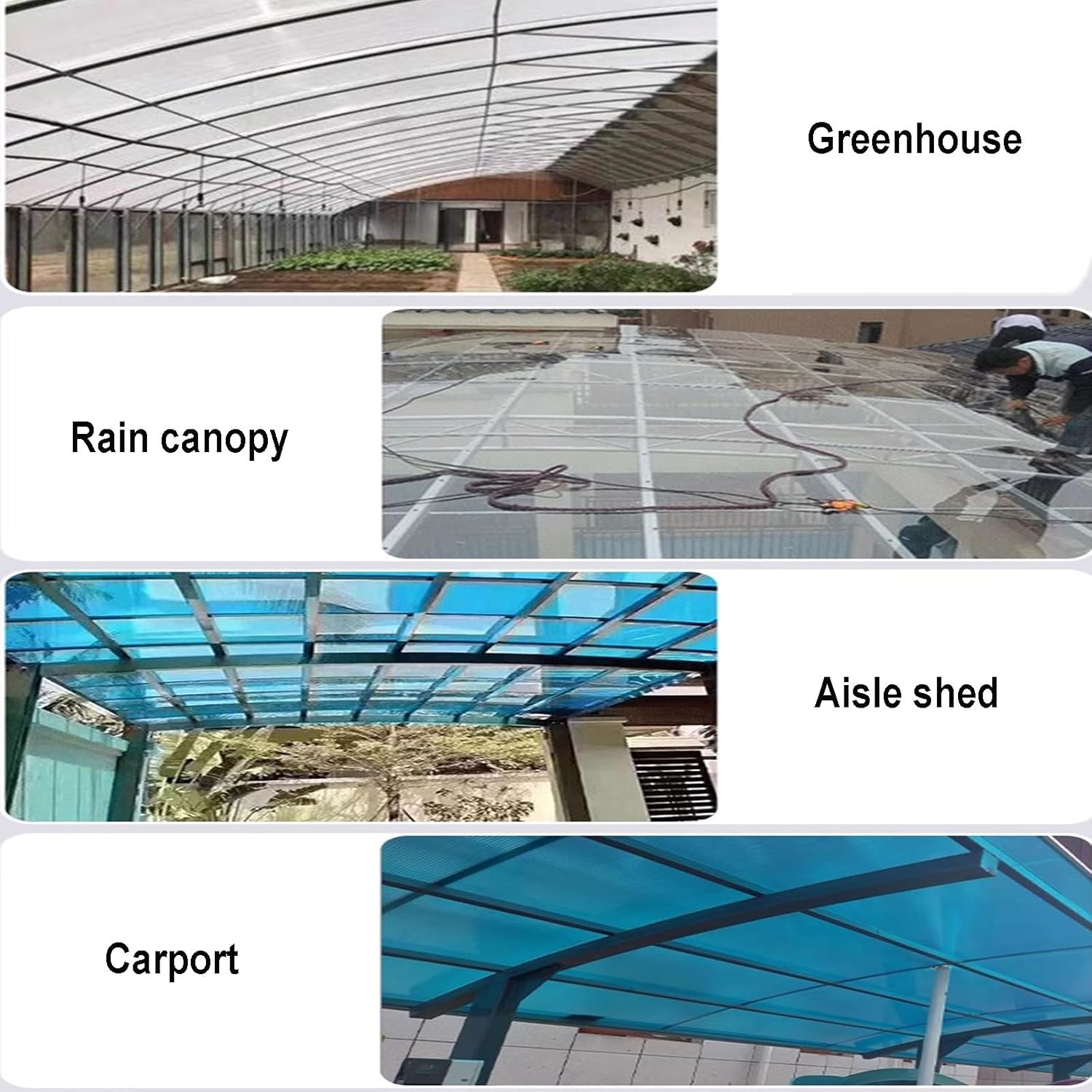 EMYJAY Polycarbonate Roofing Sheet, Sunroom Clear Roofing Panels DIY Greenhouse Polycarbonate Plastic Board High Impact Resistance (Color : Clear, Size : 1mx1m)