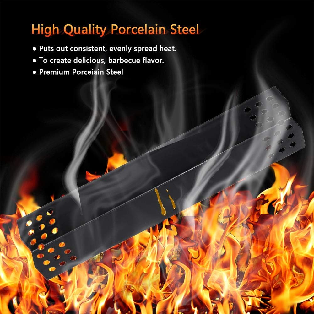 Uniflasy Porcelain Grill Heat Plates Shields Replacement Parts for Nexgrill 720-0830H 720-0830D 720-0882A 720-0888N 720-0896 720-0783E Grill Master 720-0737 720-0697 BHG 720-0783H Gas Grill, 5 Pack : Patio, Lawn & Garden