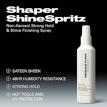 Sebastian Professional Shinespray & Strong-Hold Gel | Gloss Enhancement, Lasting Control, Non-Sticky Formula & Style Support