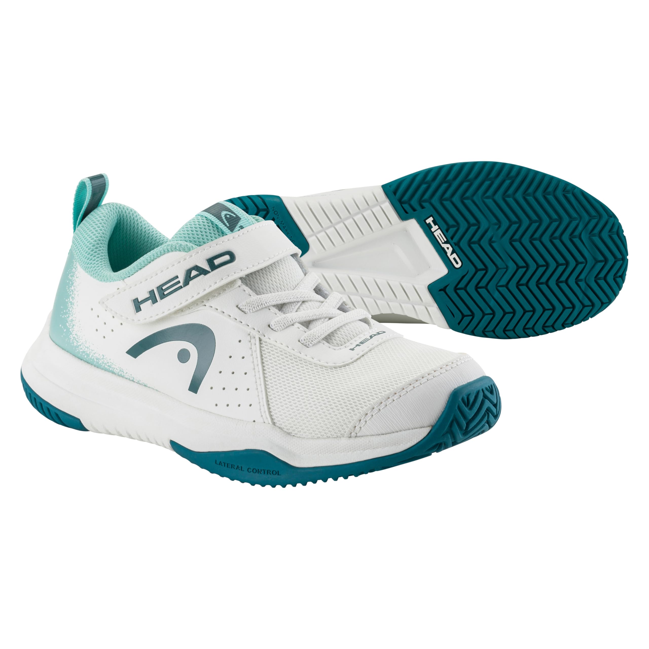 HEAD Sprint Velcro 4.0 Kids, White, Turquoise
