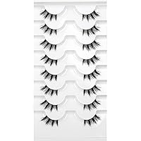 Vista 9 de Pooplunch Pestañas postizas de pelo de visón sintético, estilo de ojo de gato, paquete de pestañas postizas naturales esponjosas, paquete múltiple