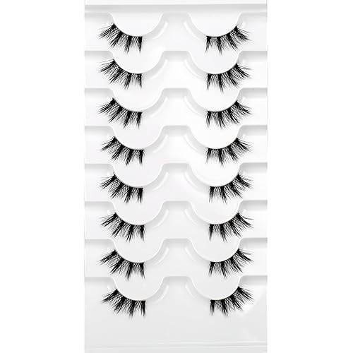 Miniatura 17 de Pooplunch Pestañas postizas de pelo de visón sintético, estilo de ojo de gato, paquete de pestañas postizas naturales esponjosas, paquete múltiple