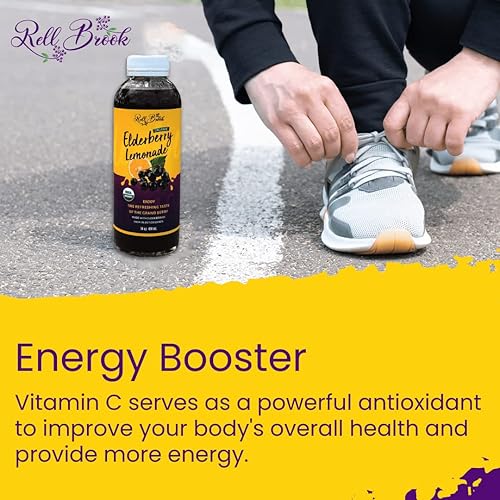 Miniatura 7 de Rell Brook Limonada de saúco  Bebida de jugo refrescante orgánica certificada  Fuente natural de vitamina C  Jugo de limón y extracto de saúco