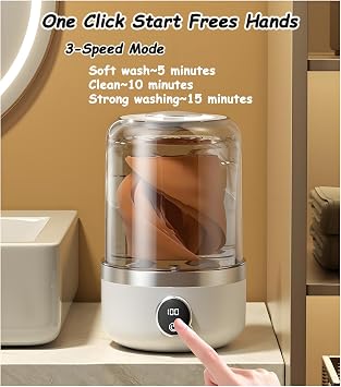 Mini Cordless Washing-Machine, Laundry Cup for Bra, Underwear, Socks, Small Washing Machine for Apartments, Dorm,RV, Travel(Size:4.92 * 4.92 * 8.07in,Color:Blue)