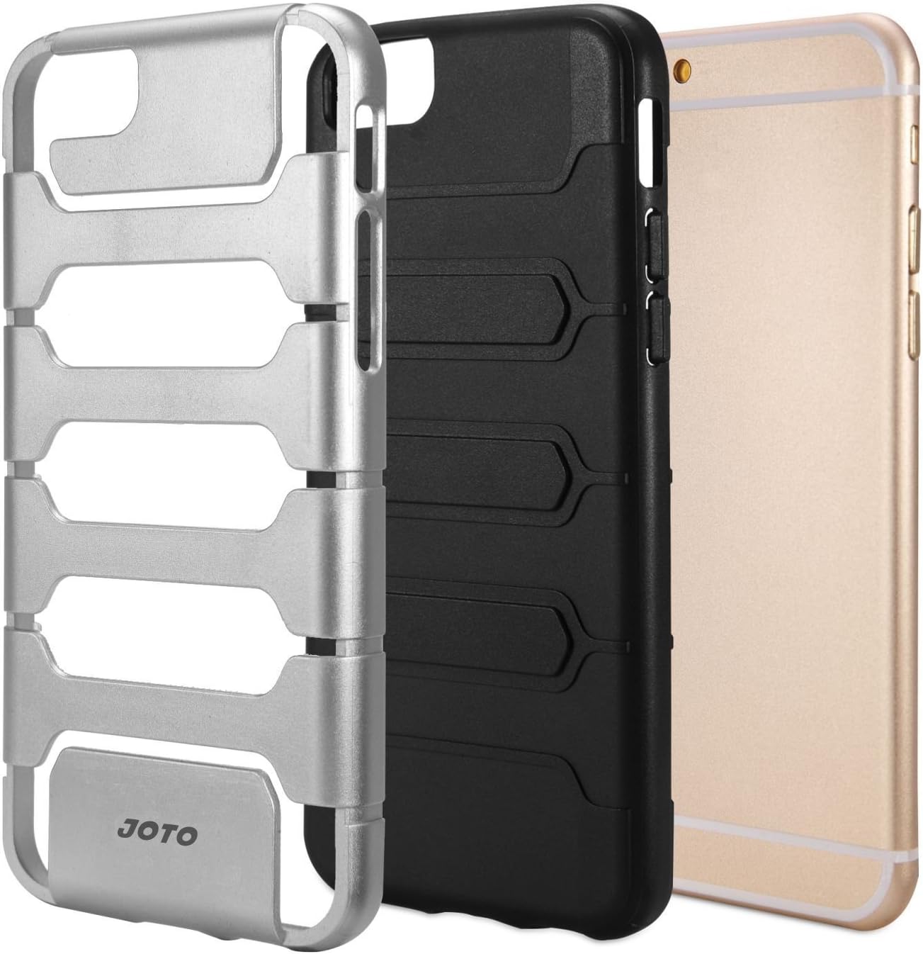 JOTO iPhone 6S Plus/iPhone 6 Plus 5.5 Case - Hybrid Armor Bumper Cover Case (Dual Layer: Flexible TPU + Hard PC) for Apple iPhone 6S Plus 5.5" / iPhone 6 Plus 5.5" (Silver)