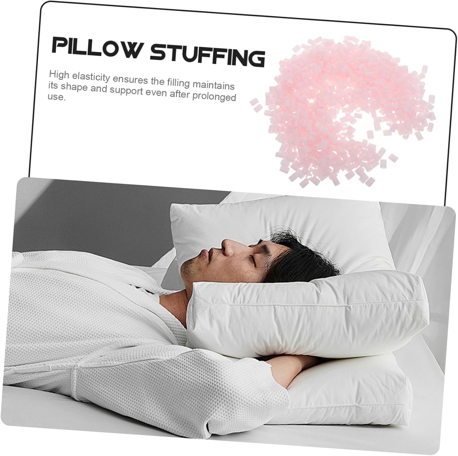 VOSAREA TPE Soft Tube Pillow Filling Elastic Neck Support Replacement Stuffing for Bed Cushions Portable 1 Bag
