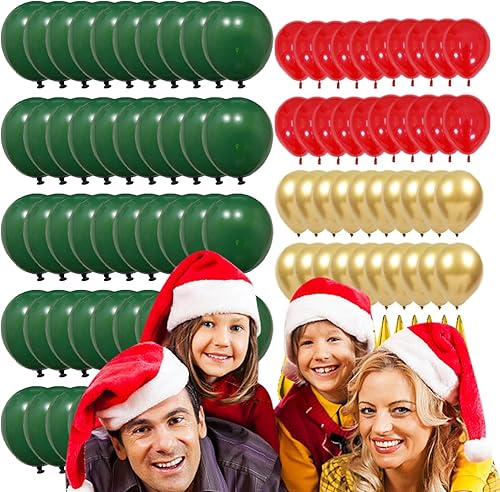 Miniatura 5 de Juego de globos de árbol de Navidad, kit de guirnalda de globos de aluminio de pie, globos verdes y rojos, árbol de Navidad para decoraciones de