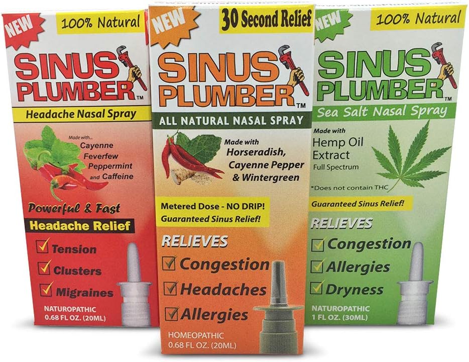 Sinus Plumber Allergy Headache Wellness Kit - Congestion - Allergies - Sinusitis - Headaches - Colds