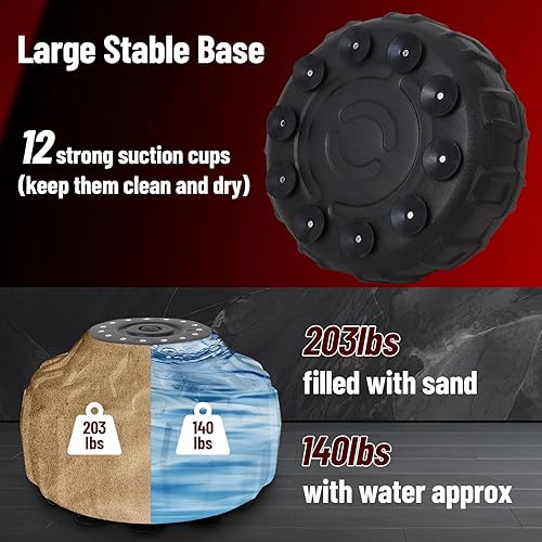 Miniatura 2 de Saco de boxeo con soporte, 70 pulgadas, rodamiento de 203 libras, bolsa de boxeo pesada independiente para jóvenes adultos, base estable grande,