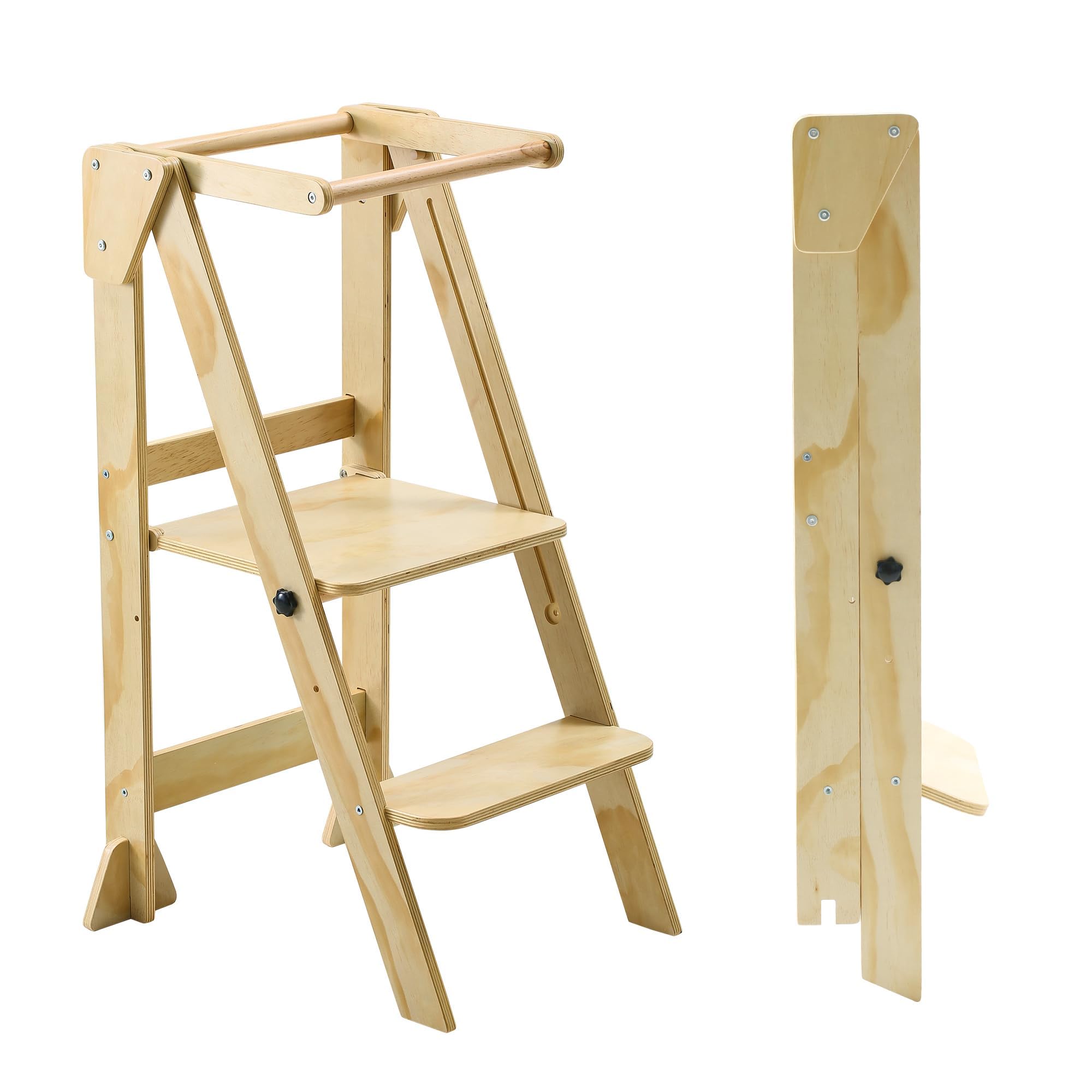 Photo 1 of ***USED - MISSING HARDWARE - OTHER PARTS LIKELY MISSING AS WELL***
Folding Toddler Step Stool, Wooden Montessori Toddler Tower, Kitchen Tower, Kids Step Stool Toddler Tower for Toddlers and Kids 2 Years to 6 Years.
