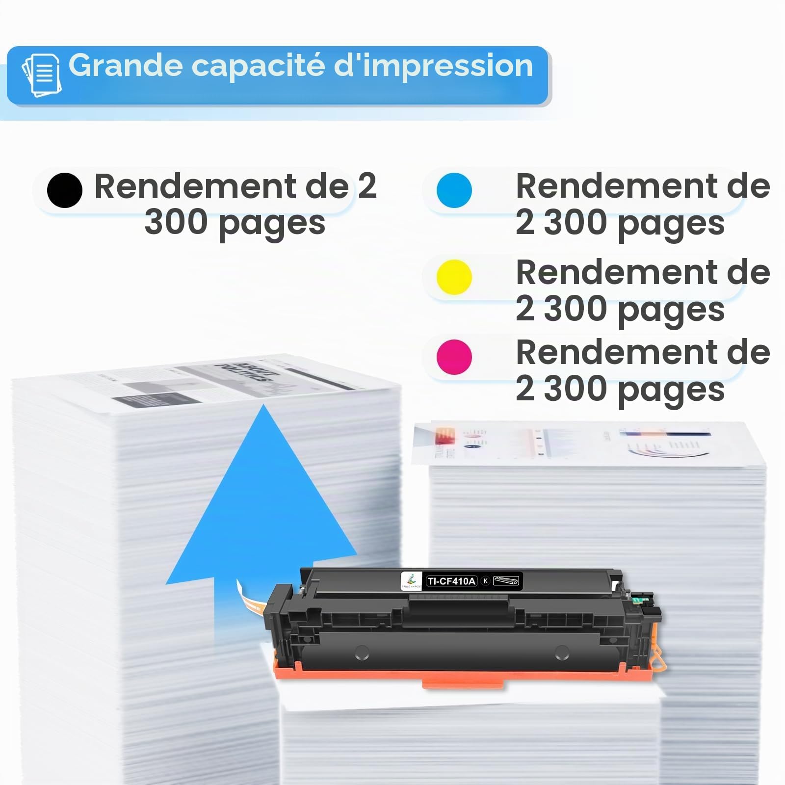 410A CF410A Compatible pour HP 410A 410X MFP M477fdw Toner 4-Pack