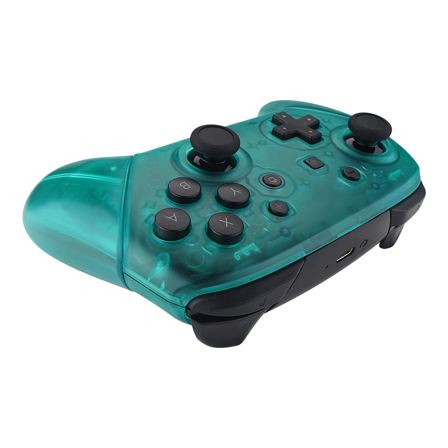 eXtremeRate Coque de Remplacement pour Nintendo Switch Pro Manette, Coques Avant Arrière Poignées Grips pour Manette Switch Pro Coque Customisé Vert Émeraude
