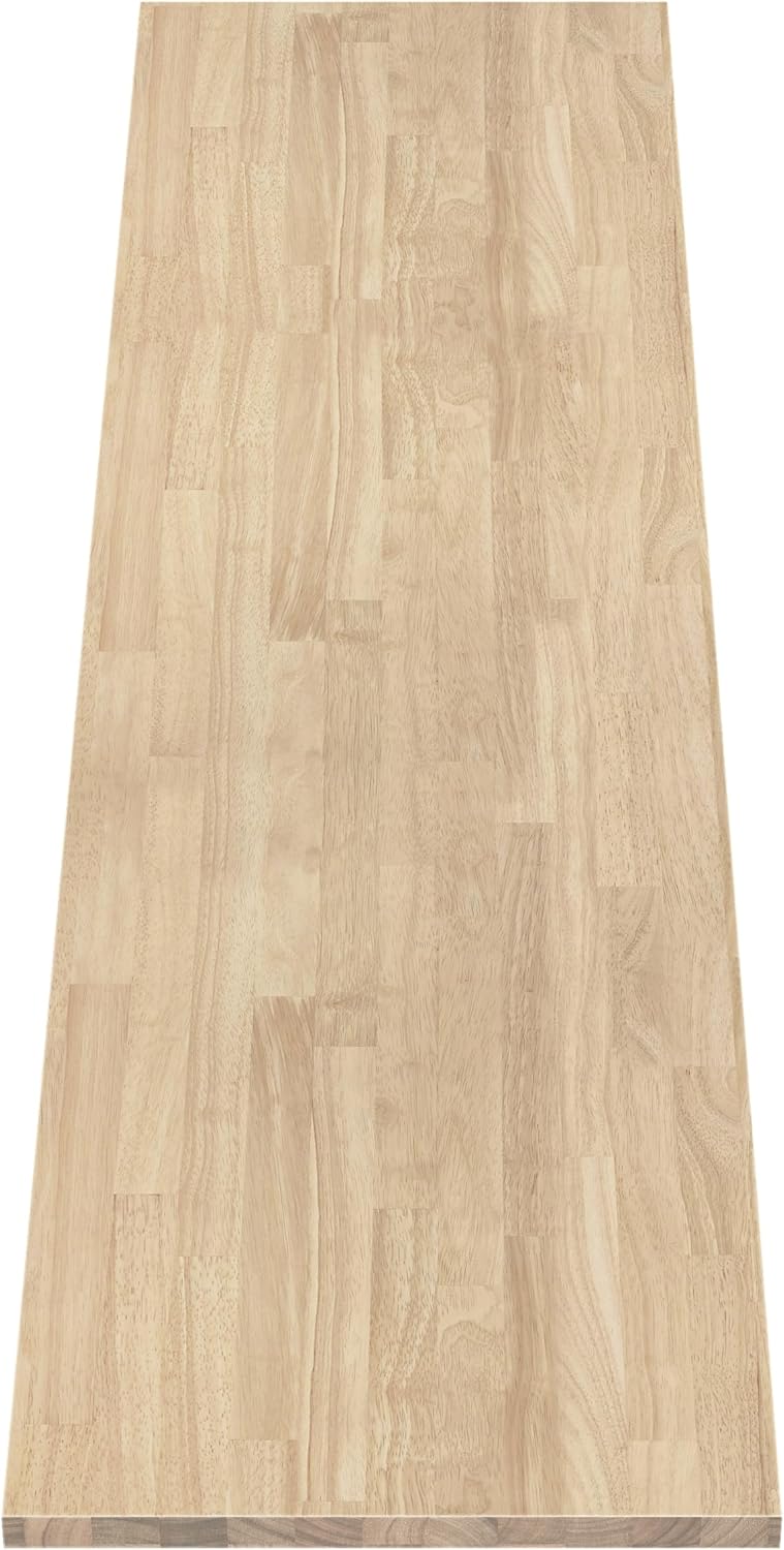 ARIEL 96 x 25 x 1.5 Hevea Unfinished Butcher Block Countertop, Solid Wood Butcher Block Table Top for DIY Workbench Top, Dining Table Top, Kitchen Island Top