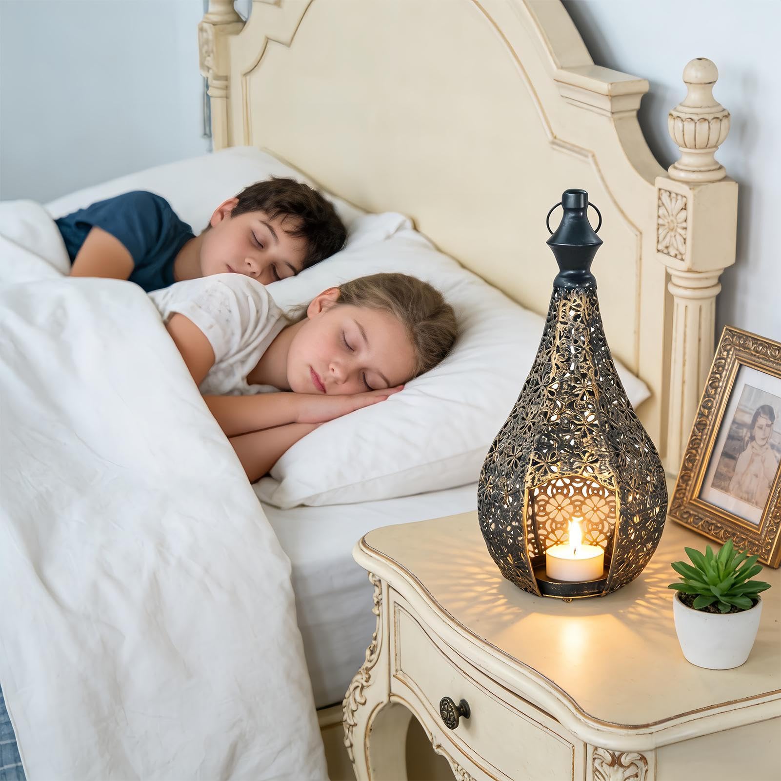 Portavelas Para Candeleros | Linterna De Diseño Hueco Para Centro De Mesa De Habitación,Linterna Marroquí Portavelas Decorativos | Para Interior Y Exterior, Chimenea, Repisa, Sala De Estar, Granja, Pa