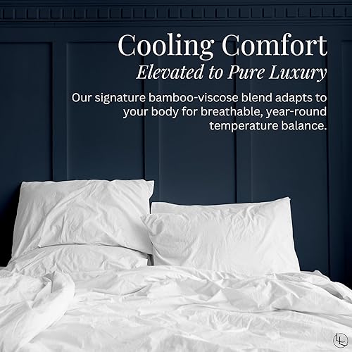 Miniatura 2 de Linden & Lain Juego de sábanas de lujo tamaño King Sábanas orgánicas ultra suaves Viscosa derivada de bambú Microfibra Bolsillo profundo de 18