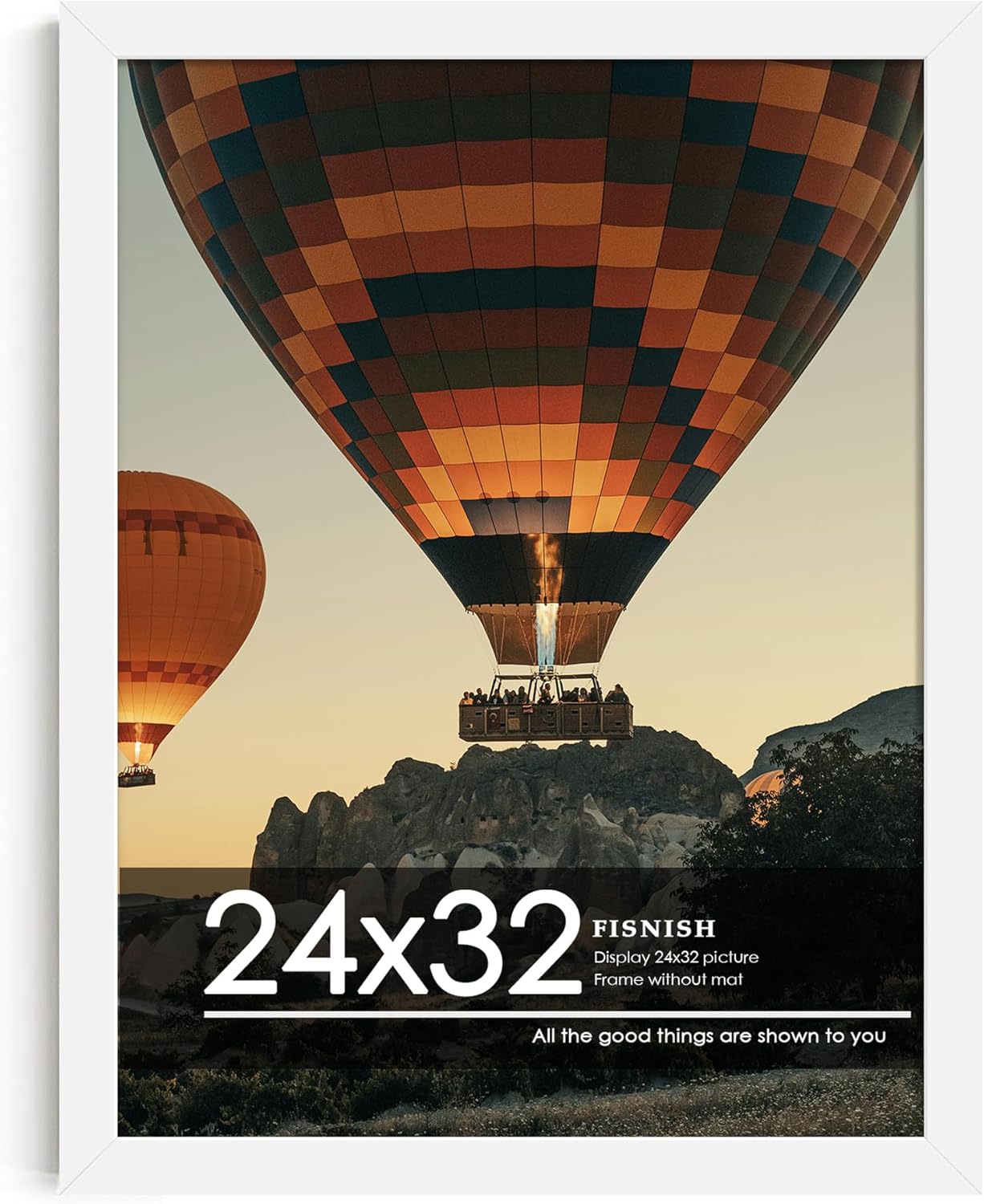 24x32 Poster Frame, White 24 x 32 Frame for Horizontal or Vertical Wall Mounting, 1 Pack White 24x32