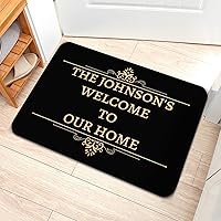 Vista 12 de Livole Tapete personalizado para puerta delantera, tapete de bienvenida personalizado con nombre de la familia, para interiores y exteriores