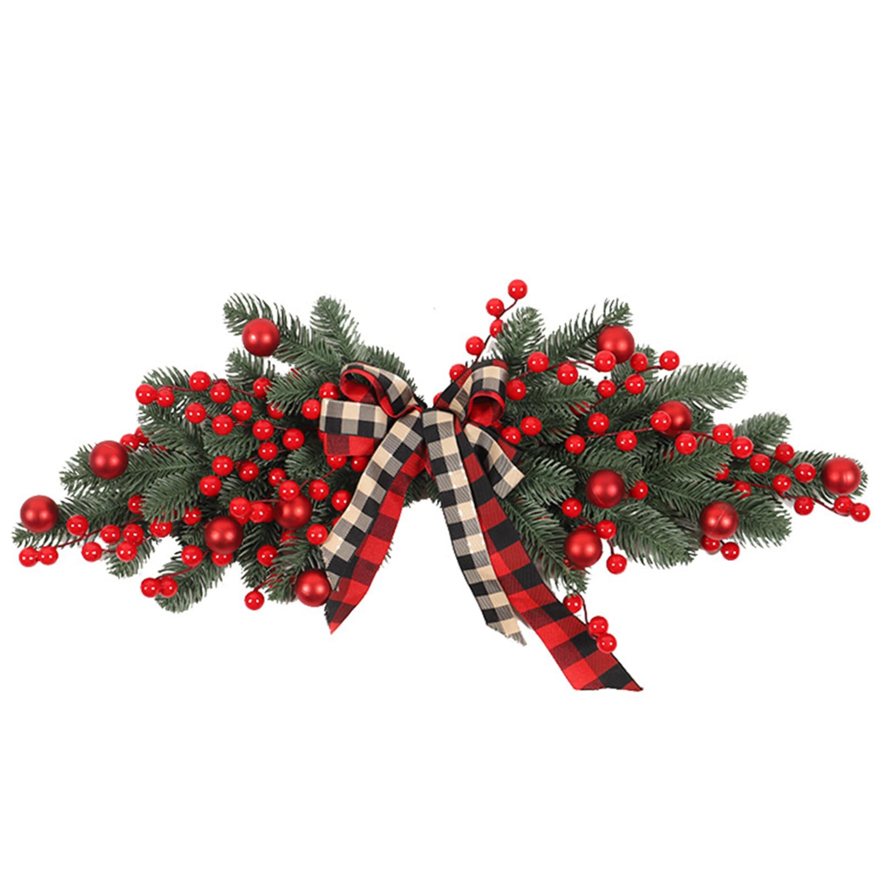 Swag de Noël artificiel sans pile pour décoration de porte