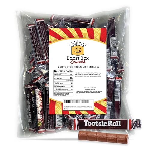 Tootsie Roll - Barra divertida de 0.5 onzas, envuelta individualmente, caramelo masticable clásico a granel (2 libras)