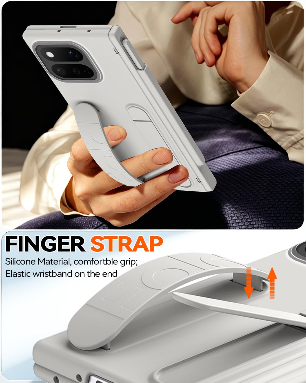 Funda plegable para Google Pixel 11 Pro con soporte para bolígrafo y lápiz capacitivo, protector de pantalla de bisagra completa, función atril, funda delgada mate para Google Pixel 11 Pro Fold